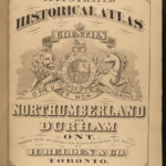 1878 CANADA Atlas 1ed Illustrated MAPS Northumberland Durham Ontario Toronto