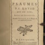 1775 EXQUISITE French Psalms David Music Chant Lausanne Switzerland Bible Hymns