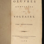 1785 ENORMOUS Works of VOLTAIRE French Science Physics Newton Kehl ed 60vols