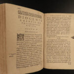 1592 Diogenes Laertius Eminent Philosophers Greek Aristotle Socrates Philosophy