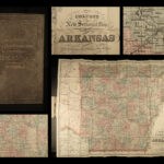 1888 HUGE Colton MAP of ARKANSAS Geography Atlas Little Rock 28x34in Mitchell