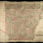 1888 HUGE Colton MAP of ARKANSAS Geography Atlas Little Rock 28x34in Mitchell