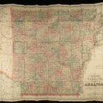 1888 HUGE Colton MAP of ARKANSAS Geography Atlas Little Rock 28x34in Mitchell