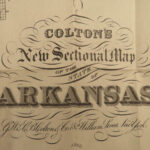 1888 HUGE Colton MAP of ARKANSAS Geography Atlas Little Rock 28x34in Mitchell