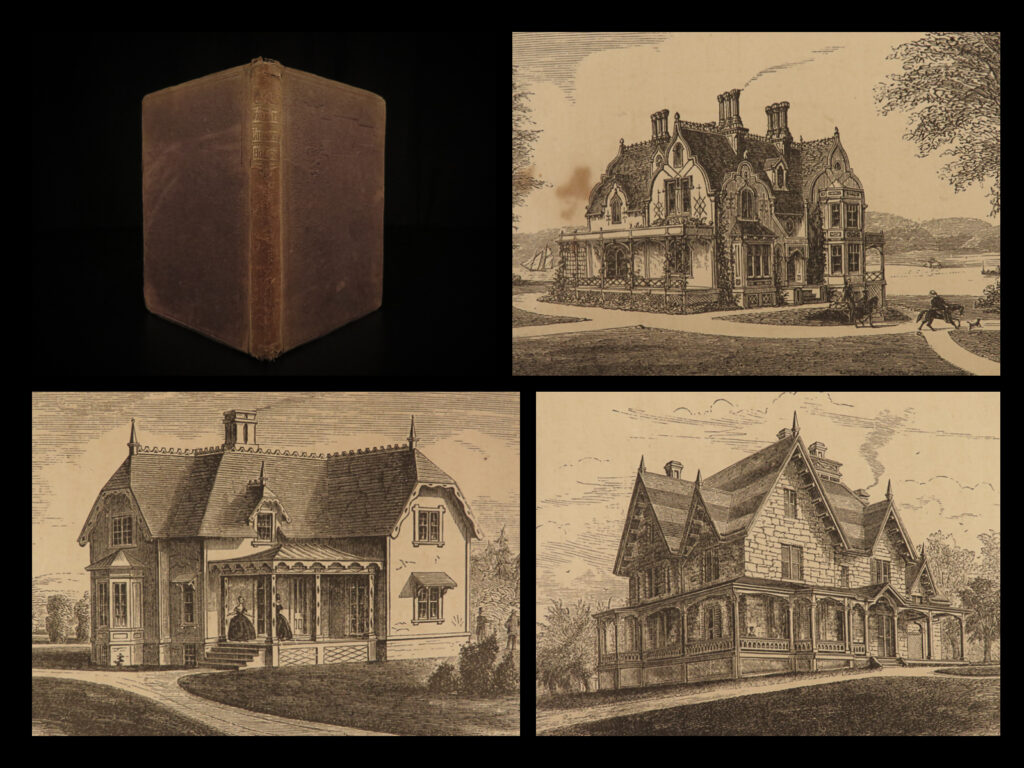 1866 country homes architecture house & cottage designs construction illustrated | george and francis woodward’s “<em>country homes</em>” is a rare, mid-19<sup>th</sup>-century design and architectural book written for home builders and carpenters. Woodward features dozens of home designs in this book – small cottages, suburban homes, stables, etc. – all with floor plans and views of facades.