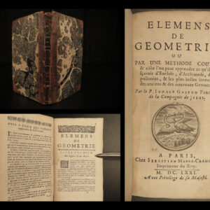 1671 1ed Elements Geometry French Mathematics Science Arithmetic Euclid Pardies