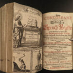 1707 1ed Kromayer German Bible & Commentary & Scripture Memory Concordance RARE