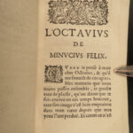 1659 1ed Octavius by Minucius Felix Paganism v Christianity Cicero Philosophy