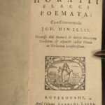 1677 HORACE Roman Literature Aldo Manutius & Minell Commentary Rotterdam RARE