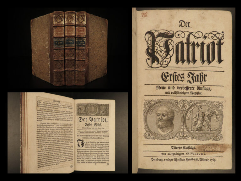 Image of 1765 1st Der Patriot German Patriotic Journal Hamburg Germany Richey 3v SET