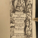 1641 Constitutional LAW De Republica Anglorum Smith England Government Elzevier