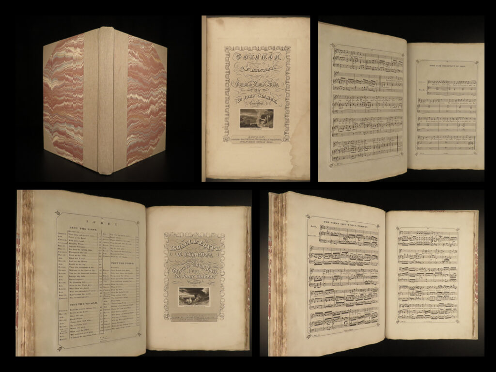 1815 handel operas solomon & israel in egypt piano redux english baroque music | alongside johann sebastian bach, george frederic handel was one of the two greatest baroque music composers. Best known for his ‘<em>messiah’</em>, handel was responsible for hundreds of pieces of music, many of which were famous operas. Two such operas were ‘<em>solomon’</em> and ‘<em>israel in egypt’</em>. This particular edition of these two operas were printed in a piano reduction by john clarke.   note on dating: according to the british museum catalogue, publisher button, whitaker and beadnell was an active music publisher from 1815-1830.