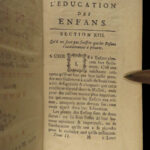 1760 John LOCKE on Education of Children Philosophy Coste French Laussane 2v SET
