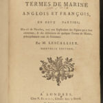 1783 Marine Vocabulary Lescallier Navigation SHIPS Voyages Thomas Jefferson RARE