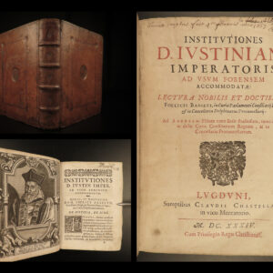 1663 LAW Justinian Institutes Codex Rome Corpus Juris Lyon Felix Basset Latin