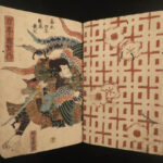 1862 Japanese Woodblock Print Shaka Hasso Snake Demon Samurai Color Illustrated