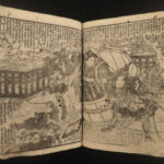 1862 Japanese Woodblock Print Shaka Hasso Snake Demon Samurai Color Illustrated
