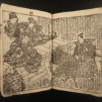 1862 Japanese Woodblock Print Shaka Hasso Demon Boar Samurai Color Illustrated