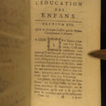 1760 John LOCKE on Education of Children Philosophy Coste French Laussane 2v SET