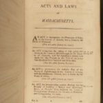 1807 EARLY Laws of America 1780 CONSTITUTION Boston Massachusetts USA 4v SET