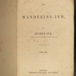 1844 The Wandering Jew 1st ENGLISH ed Eugene Sue Mystery Literature Poverty 3v