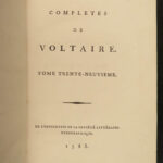 1789 COMPLETE Works of VOLTAIRE French Science Physics Newton Candide Kehl 92v
