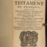 1736 BIBLE & BANNED Commentary Jansenism Catholic 8v Pasquier Quesnel French