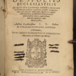 1585 1ed Privileges of Catholic Clerics Rodano Tractatus de Spoils Church LAW