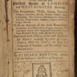 1681 State of LONDON & Westminster England Crouch Burton Arms Charles I Venner