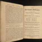 1735 1ed Sportsman’s Dictionary Hunting Trapping Illustrated Fishing Falconry