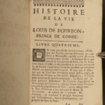 1694 1st ed Life Louis of Bourbon Prince of Conde Huguenot v Catholic France 2v