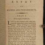 1778 Beccaria Crimes and Punishment TORTURE Death Penalty Law Thomas Jefferson