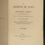 1865 Archives of Nancy France French History Politics Government Bourbon 4v SET