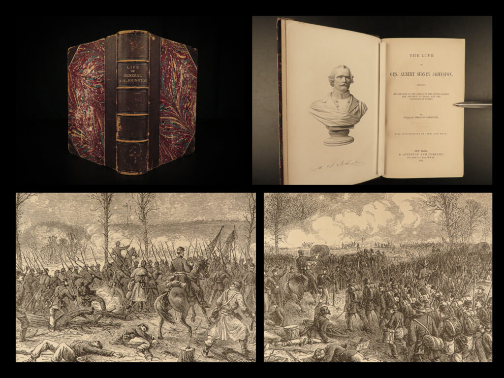 1878 confederate general albert sidney johnston 1st ed civil war texas csa | albert sidney johnston was an american military general known for his roles in the mexican american war and most notably the american civil war. According to president jefferson davis, johnston was the ‘finest general officer in the confederacy’ before robert e. Lee; davis continued ‘without doing injustice to the living, it may safely be said that our loss is irreparable. ” interestingly, he was the highest-ranking officer to be killed in action during the entirety of the civil war. <em> </em> in 1878, a life of johnston was published, outlining the major events in the general’s life. According to eicher, this work “highlights johnston’s early life, career in the black hawk war, days at jefferson barracks, the texas revolution, the mexican war years, and his role in the mormon rebellion. The work attacks grant and confederates in dispute with johnston. It remains <strong><u>valuable for its discussion of the general’s antebellum life and for personal anecdotes</u></strong>. ”