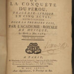 1785 1ed Pizarro Conquest of PERU Inca French Opera Libretto Duplessis Candeille