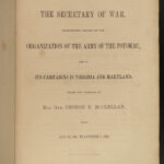 1864 CIVIL WAR 1ed George McClellan Letter Secretary of War Battle Strategy
