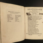 1538 GREEK Comedies Aristophanes Ancient Theatre Athens Philosophy Divo Venice