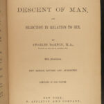 1886 Charles Darwin Descent of Man Evolution Natural History Monkeys Science