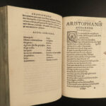 1538 GREEK Comedies Aristophanes Ancient Theatre Athens Philosophy Divo Venice