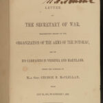 1864 CIVIL WAR 1ed George McClellan Letter War Gettysburg Battle Strategy DC