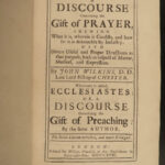 1718 PRAYER & English Bible Preaching Manual Anglican John Wilkins Chester