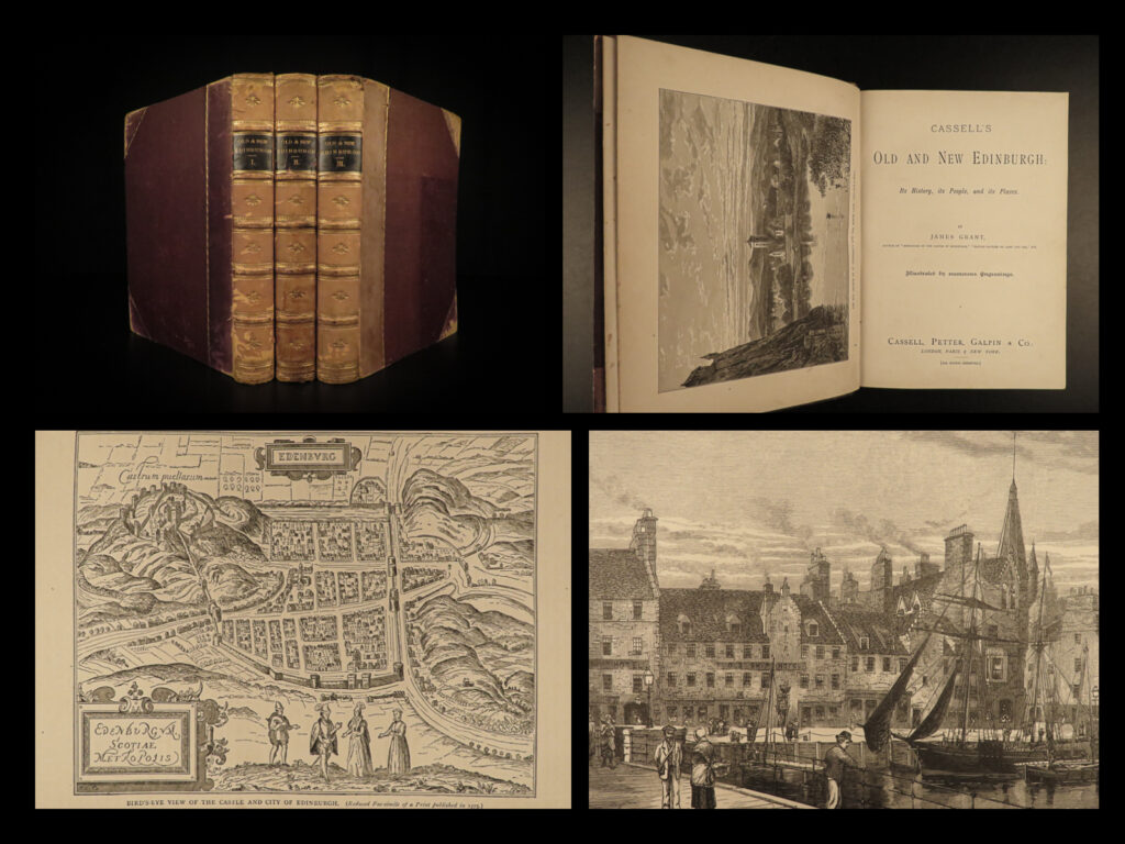 1882 edinburgh scotland geography scottish history illustrated 3v old and new | james grant’s “<em>old and new edinburgh</em>” is a late 19<sup>th</sup>-century historical study of the city of edinburgh, scotland. Like many similar works, this book contains descriptions of iconic ancient and modern edinburgh locations – streets, cathedrals and abbeys, castles, art galleries, banks, and more.