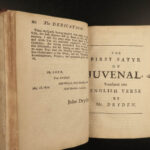 1697 Juvenal & Persius ENGLISH Satires Stoic Philosophy Rome DRYDEN Illustrated