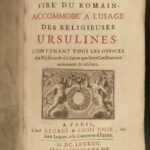 1687 URSULINE Sisters Catholic Breviary Roman Missal Monastic Nuns Illustrated