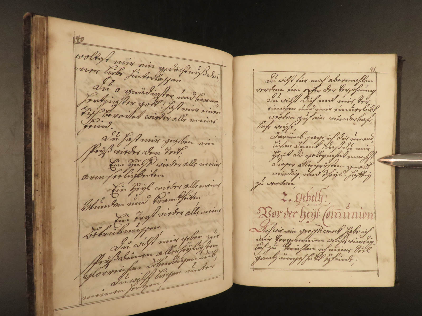 1759 Handwritten German Prayer Book Manuscript Gebetsbuch