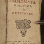 1635 1ed Political Emblems ART Marcus Boxhorn Illustrated Emblemata LAW Janson