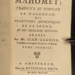 1748 Life of Mohammed ISLAM Prophet Mahomet Muslim Koran Mecca Gagnier 3v