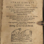1556 LAW Justinian Institutes Theophilus Antecessor Byzantine Law Jacques Corte