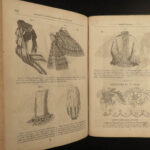 1854 FASHION Godey Lady’s Book American Magazine Illustrated Dress Costume 2v