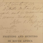 1875 SIGNED Sport & War Big Game HUNTING South Africa Lions Witch Doctors Bisset